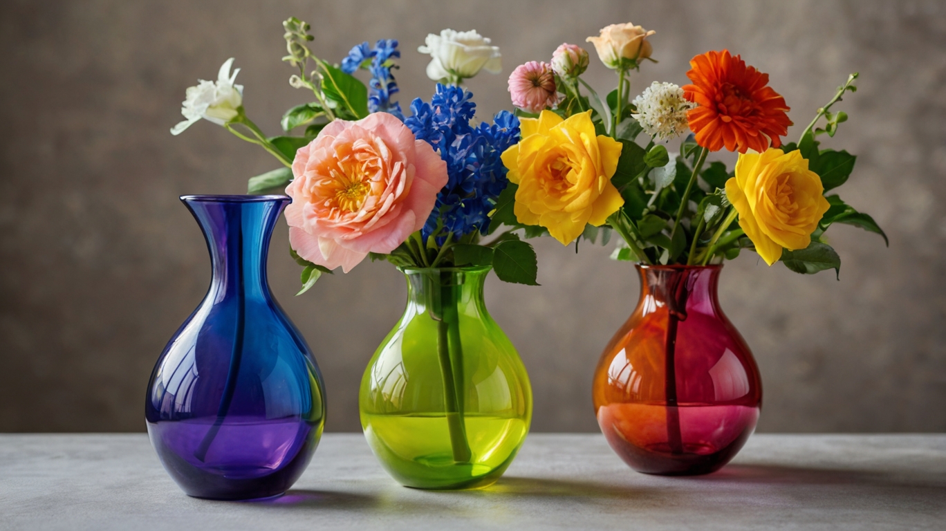 Leonardo Kino XL Colorful Vases with Fresh Flowers 3